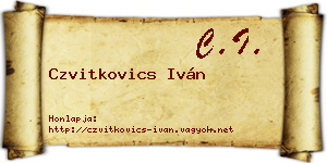 Czvitkovics Iván névjegykártya