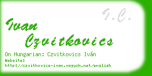 ivan czvitkovics business card