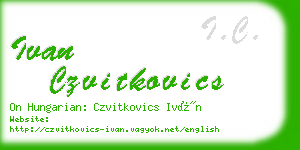 ivan czvitkovics business card